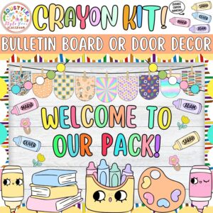 Welcome To Our Pack!: Crayon and Back To School Bulletin Board or Door Decor Kit
