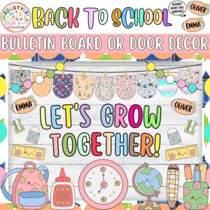 Let's Grow Together!: August and September Bulletin Board or Door Decor Kit