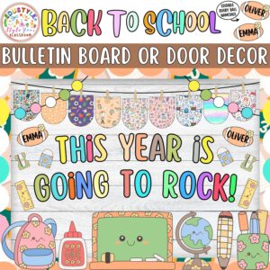 This Year is Going to Rock!: August and September Bulletin Board or Door Decor Kit
