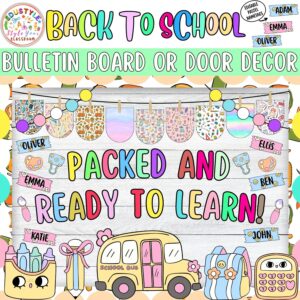 Packed and Ready to Learn!: August and September Bulletin Board or Door Decor Kit