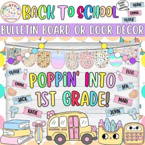 Poppin' Into 1st Grade!: August and September Bulletin Board or Door Decor Kit