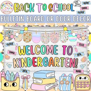 Welcome To Kindergarten!: August and September Bulletin Board or Door Decor Kit