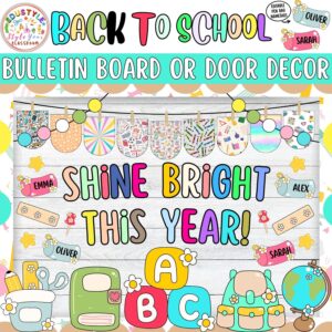 Shine Bright This Year!: Pen Bag and Back To School Bulletin Board or Door Decor Kit