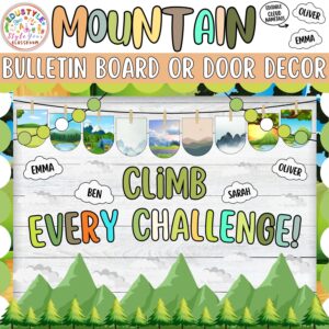 Climb Every Challenge!: Mountain Back To School Bulletin Board or Door Decor Kit
