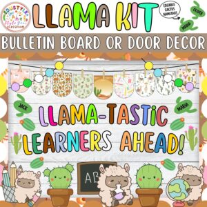 Llama-tastic Learners Ahead!: Llama Back To School Bulletin Board or Door Decor Kit
