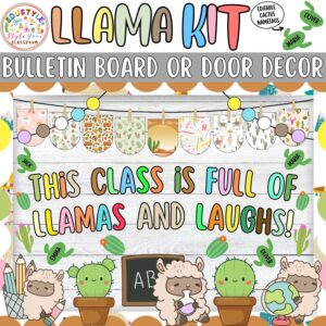 This Class is Full of Llamas and Laughs!: Llama Back To School Bulletin Board or Door Decor Kit