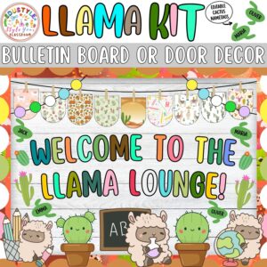 Welcome To The Llama Lounge!: Llama Back To School Bulletin Board or Door Decor Kit