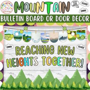 Reaching New Heights Together!: Mountain Back To School Bulletin Board or Door Decor Kit