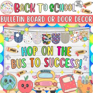 Hop on the Bus to Success!: August and Back To School Bulletin Board or Door Decor Kit
