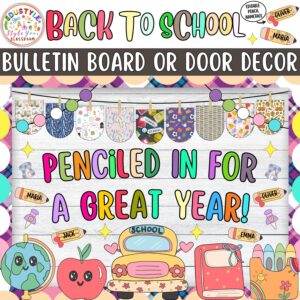 Penciled In for a Great Year!: Back To School Bulletin Board or Door Decor Kit