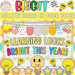Learning Looks Bright This Year!: Back To School & August Bulletin Board or Door Decor Kit