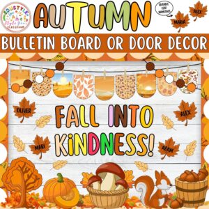 Fall Into Kindness!: Autumn and Pumpkin Bulletin Board or Door Decor Kit | Fall