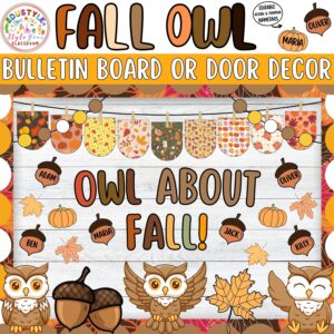 Owl About Fall!: Fall Owl Bulletin Board And Door Decor Kit | Autumn Decoration