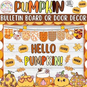Hello Pumpkin!: Pumpkin and Fall Bulletin Board or Door Decor Kit | Halloween