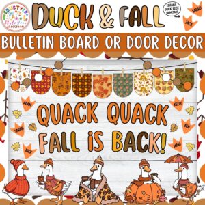 Quack Quack Fall is Back!: Duck and Autumn Bulletin Board And Door Decor Kit
