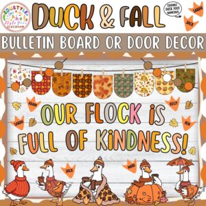 Our Flock Is Full of Kindness!: Duck and Autumn Bulletin Board And Door Decor Kit