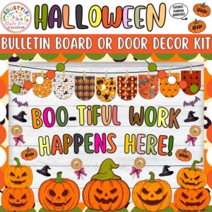 Boo-tiful Work Happens Here!: Halloween Pumpkin Bulletin Board or Door Decor Kit