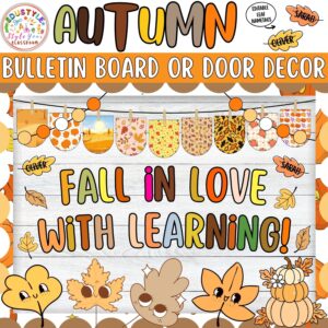 Fall in Love With Learning!: Leaves Autumn Bulletin Board or Door Decor Kit