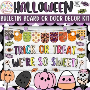 TRICK OR TREAT WERE SO SWEET! Bulletin Board And Door Decor Kit