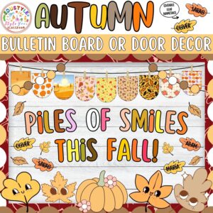Piles of Smiles This Fall!: Leaves Autumn Bulletin Board or Door Decor Kit