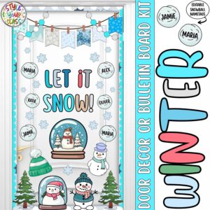 December & Winter Door Decor or Bulletin Board Kit | Our Class is Snow Much Fun!