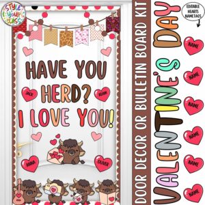Have You Herd? I Love You: Valentine's Day Cow Bulletin Board or Door Decor Kit
