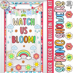 Watch Us Bloom!: Spring Flowers And March Door Decor or Bulletin Board Kit