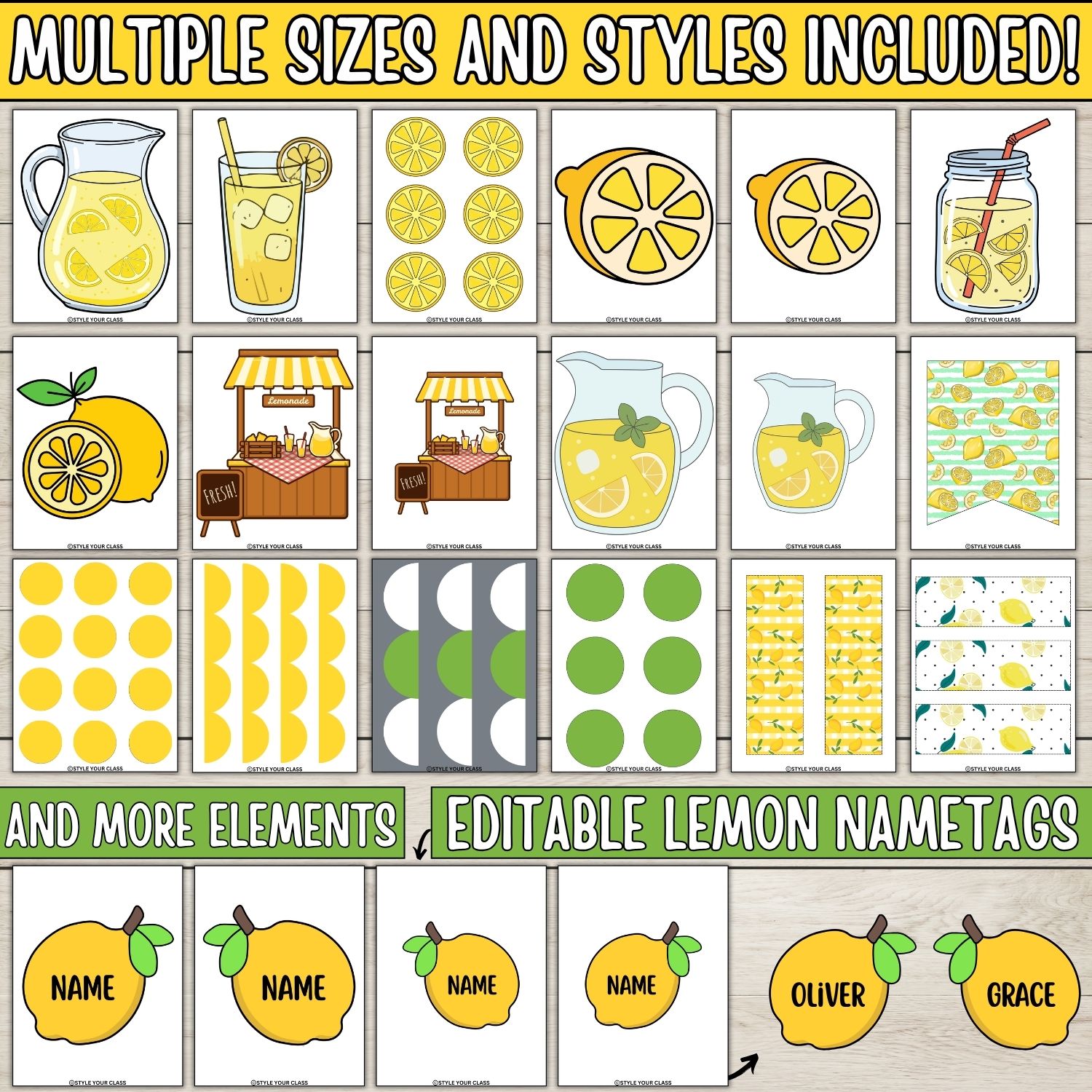 Squeeze the Day! Summer Lemon Bulletin Board or Door Decor Kit