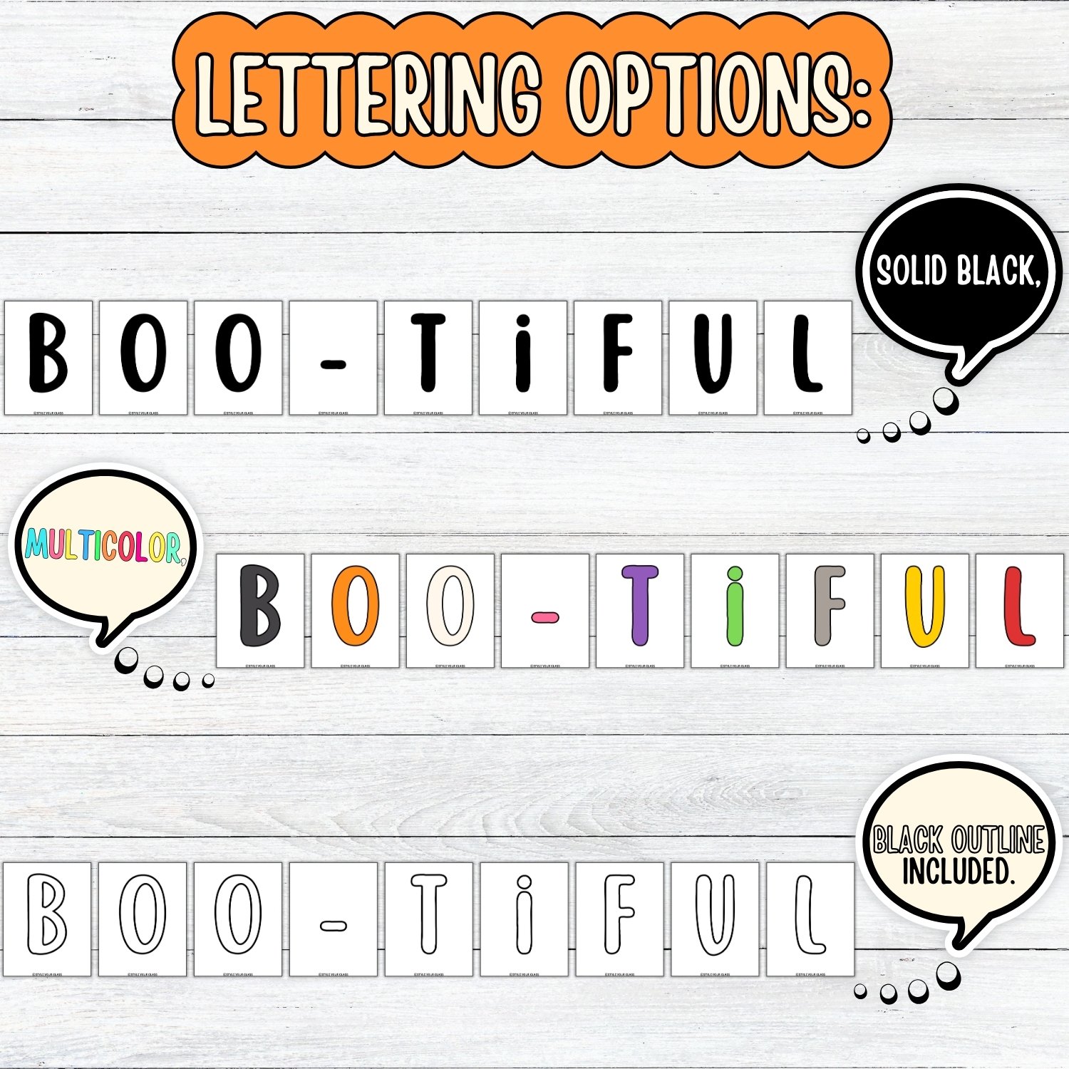 Hello October! Halloween Ghost Bulletin Board or Door Decor Kit - Image 5